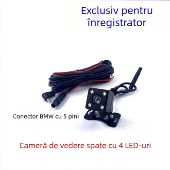 Cameră de vedere posterior cu interfață de 5 pini, vizionare HD noaptea, 4 LED-uri, video digital pentru DVR auto