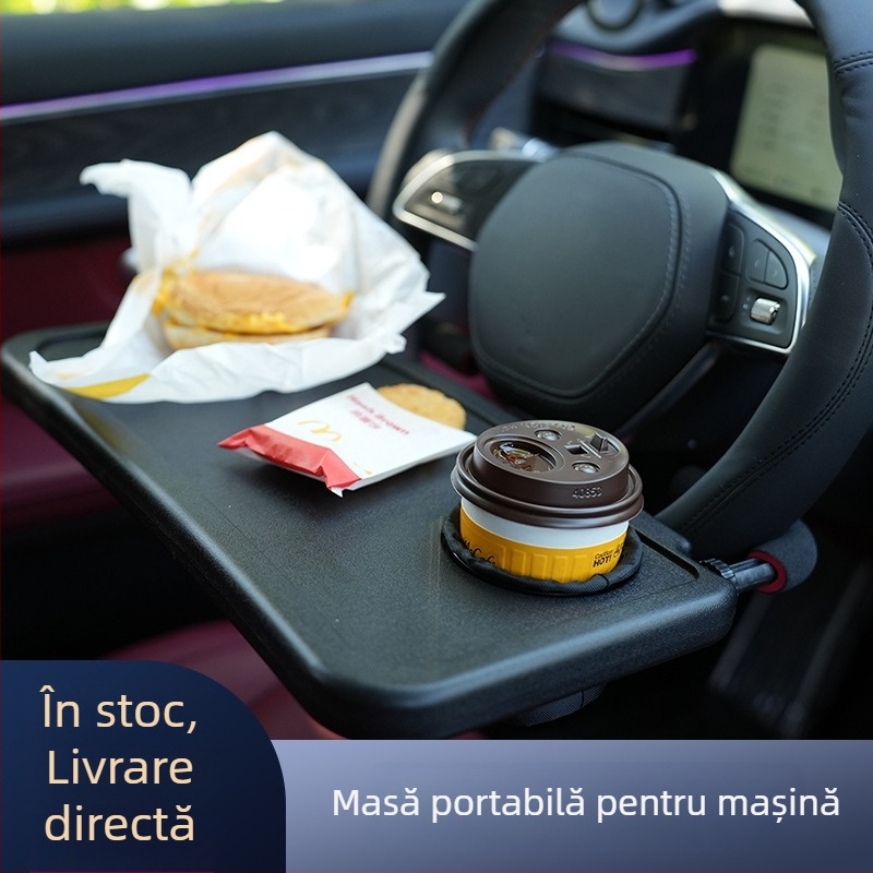 Masă reglabilă pentru volanul mașinii cu suport pentru tabletă în interiorul vehiculului