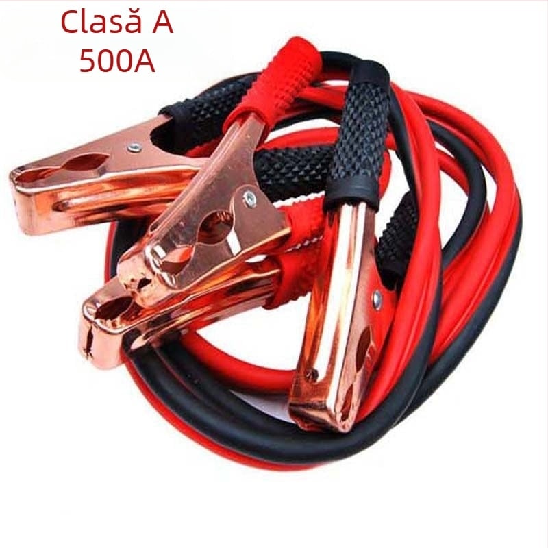 Cleme baterie auto, 500A, cu cleme crocodil, cablu de pornire, 600 g