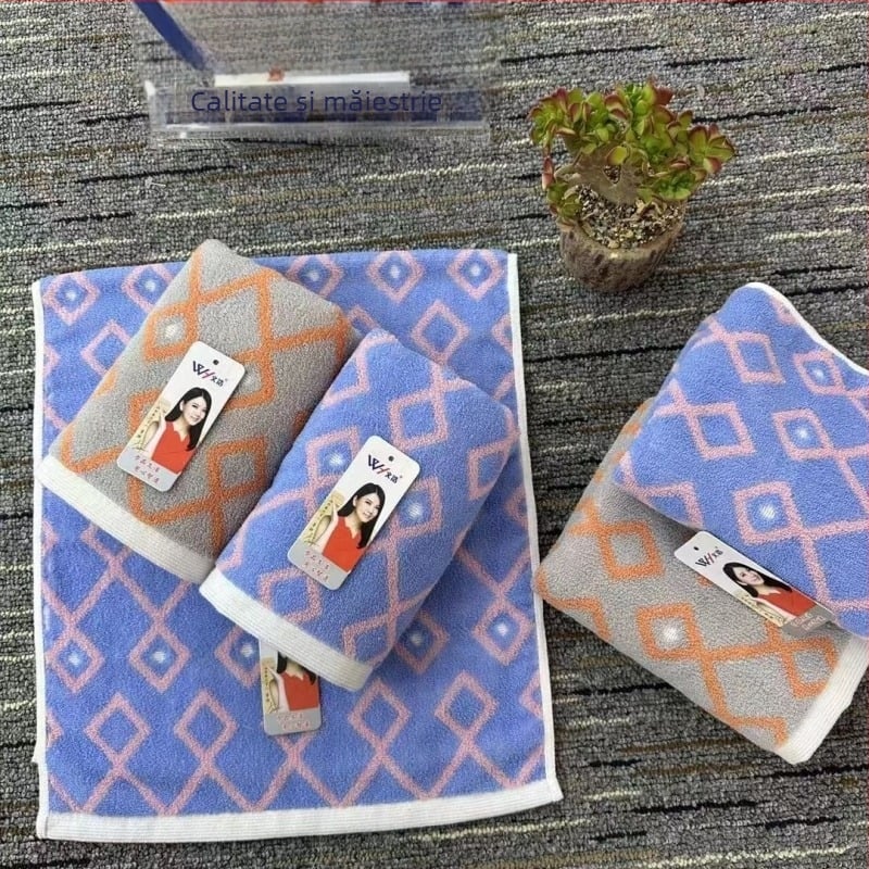 Wen Hao Prosop de față din 100% bumbac, cu margine cusută (hem) și jacquard, greutate 100–120 g