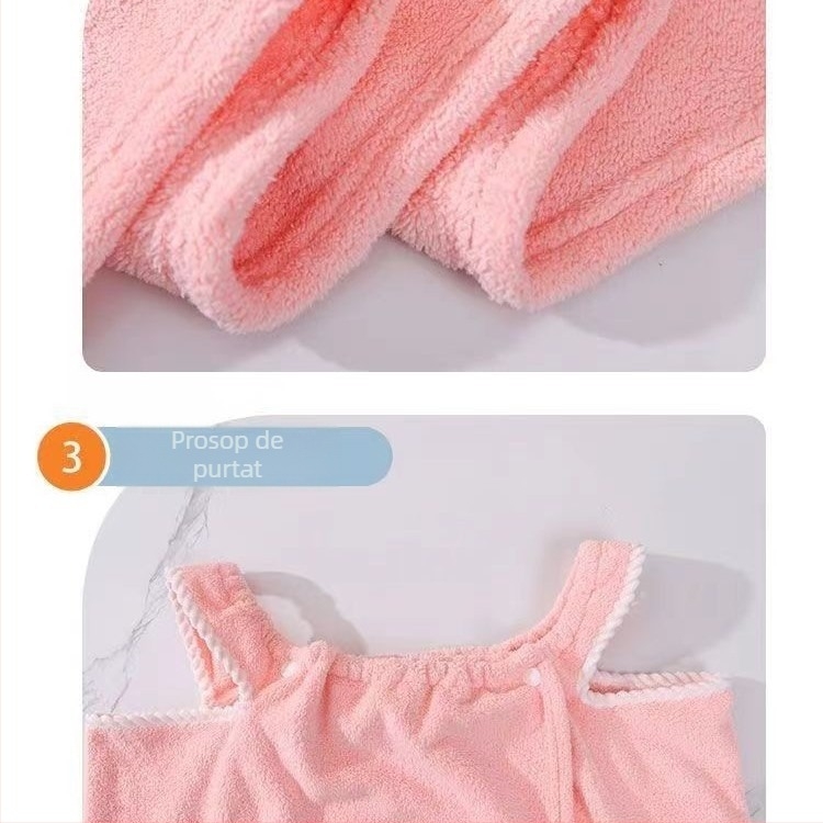 Fustă de baie pentru copii din coral fleece, pluș gros, absorbantă, rezistentă la decolorare – Seria Prințese