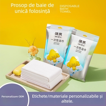 Set de prosoape de baie de unică folosință, din amestec de bumbac, personalizabil pentru călătorii și hoteluri