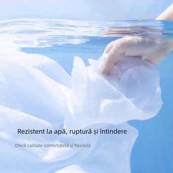 Prosop de baie de unică folosință – nucleu din bumbac, țesătură nețesută, absorbție 0–5 s, embossing 3D, 3 bucăți pe pungă