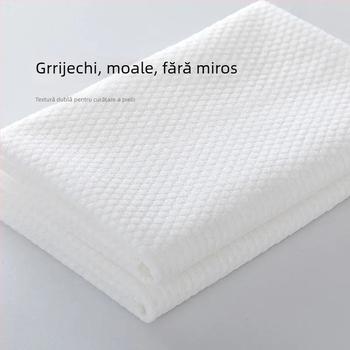 Prosop de baie de unică folosință – nucleu din bumbac, țesătură nețesută, absorbție 0–5 s, embossing 3D, 3 bucăți pe pungă