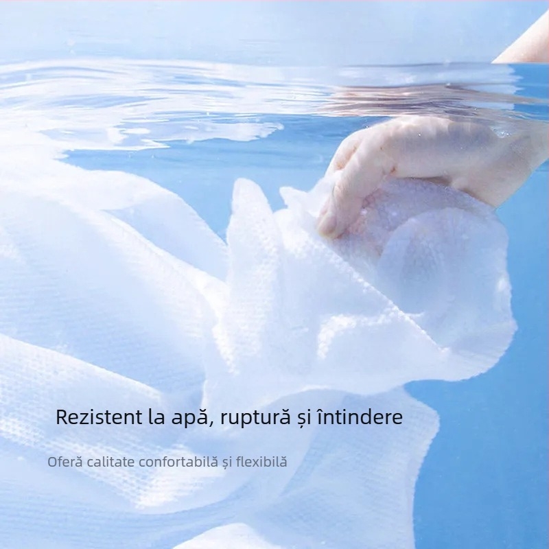 Prosop de baie de unică folosință – nucleu din bumbac, țesătură nețesută, absorbție 0–5 s, embossing 3D, 3 bucăți pe pungă