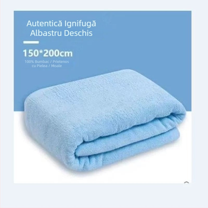 Cuvertură din bumbac, albastru deschis, răcire de vară, stil modern minimalist