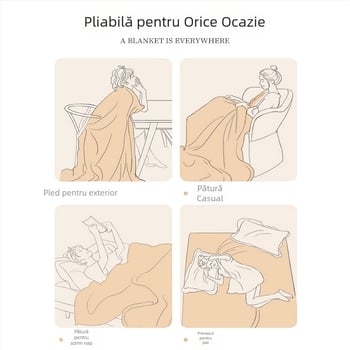 Șal tricotat din poliester, dungat, INS-style decorativ, personalizabil, pentru toate anotimpurile