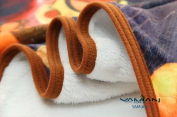 Pătură coral fleece cu imprimeu desene animate, poliester 300 gsm, primăvară–toamnă