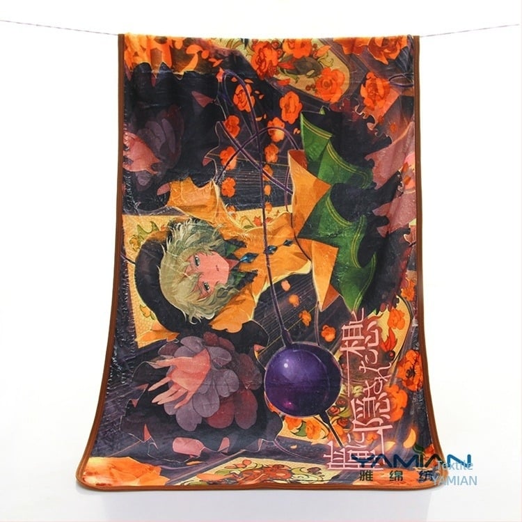 Pătură coral fleece cu imprimeu desene animate, poliester 300 gsm, primăvară–toamnă