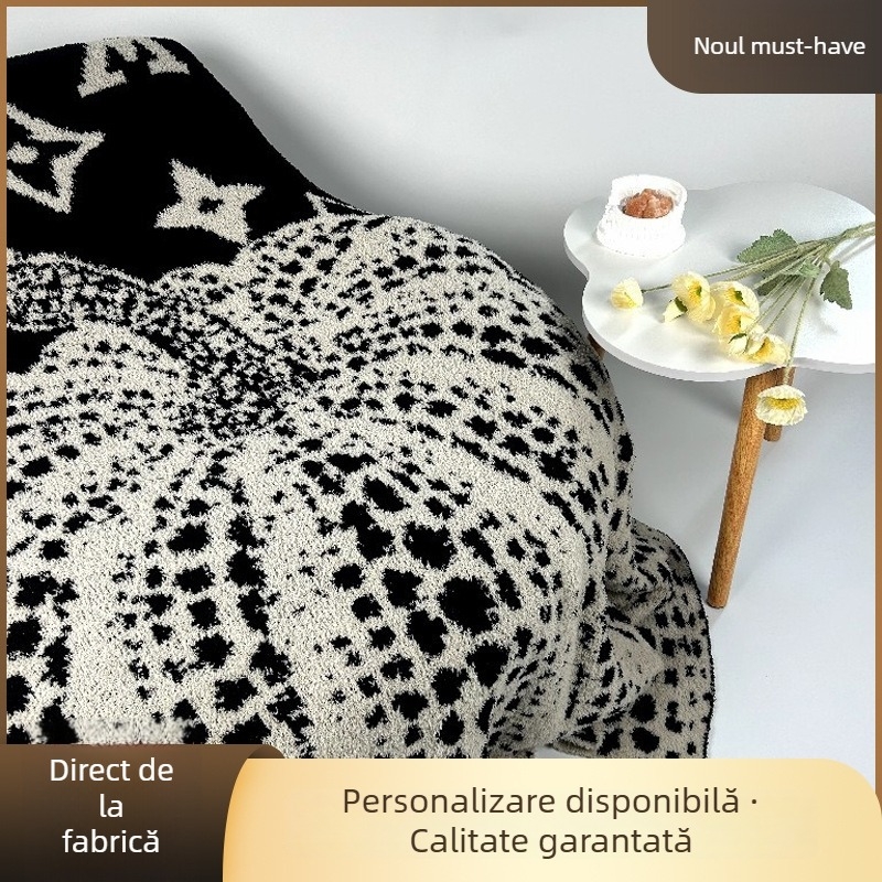 Pătură-prosop cu model geometric, poliester, 800–999 g, potrivită pentru toate anotimpurile, stil desen animat