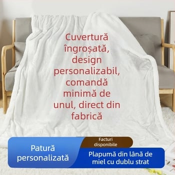 Pătură de flanel cu două straturi, personalizabilă, cu model geometric, greutate 500–799 g, stil Ins