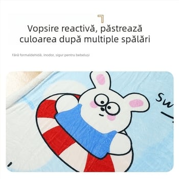 Pătură de flanel cu două straturi, personalizabilă, cu model geometric, greutate 500–799 g, stil Ins