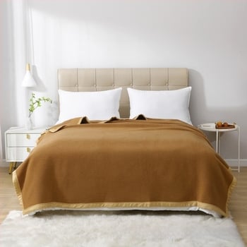 Cuvertură din lână-casmir, stil hotel, pentru toate sezoanele, greutate 500–800 g, rezistentă la umiditate, procesare personalizabilă