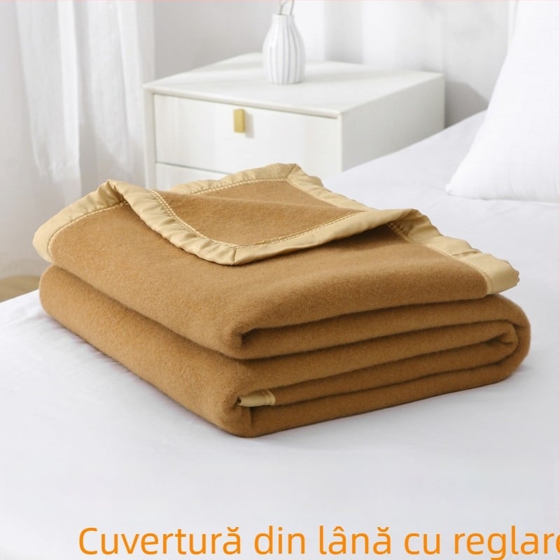 Cuvertură din lână-casmir, stil hotel, pentru toate sezoanele, greutate 500–800 g, rezistentă la umiditate, procesare personalizabilă