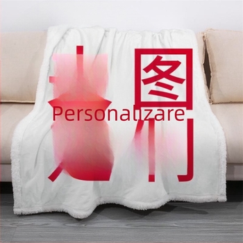 Cuvertură de fotbal din flanelă poliester, model pătrat, greutate 300–500 g, pentru patru anotimpuri, cu posibilitate de personalizare a procesării