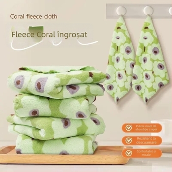 Prosop din microfibră pentru vase, imprimeu avocado, velur coral, multifuncțional pentru vase și boluri