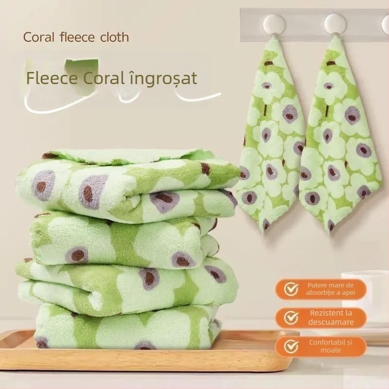 Prosop din microfibră pentru vase, imprimeu avocado, velur coral, multifuncțional pentru vase și boluri