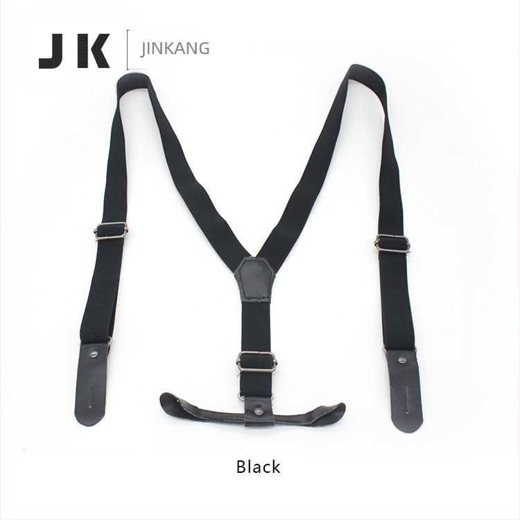 Jinkang Cure elastice unisex pentru pantaloni, cu 3 clipsuri, reglabile, încrucișate, serigrafie