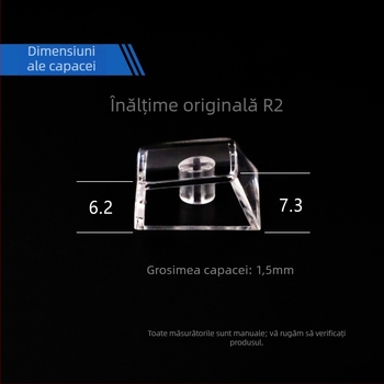 Set capace R4R3 pentru tastatură mecanică, ABS transparent, finisaj mat, compatibil cu axa încrucișată