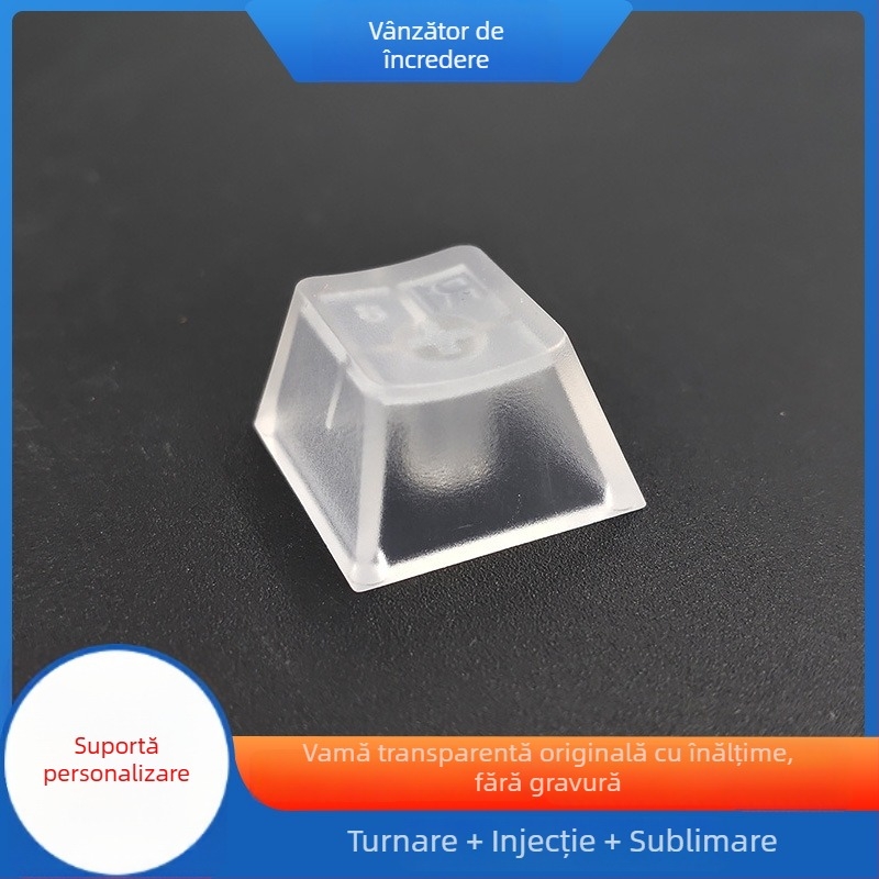 Set capace R4R3 pentru tastatură mecanică, ABS transparent, finisaj mat, compatibil cu axa încrucișată