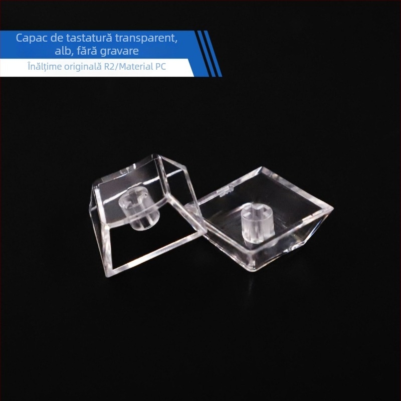 Set capace R4R3 pentru tastatură mecanică, ABS transparent, finisaj mat, compatibil cu axa încrucișată