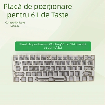 Wooting60He Placă de Poziționare cu Dublă Față pentru Tastaturi Hot-Swappable de 60/61 Taste | Prelucrare CNC, Electroplacare; Poziționare pe Ax Magnetic și Mecanic