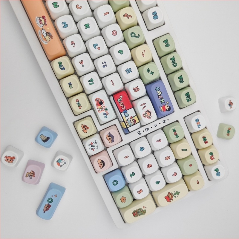 Set de capace MOA înălțime pentru tastatură mecanică – personalizate, PBT, sublimare, model 116, compatibile cu tastaturi mecanice cross-axis 6.25U