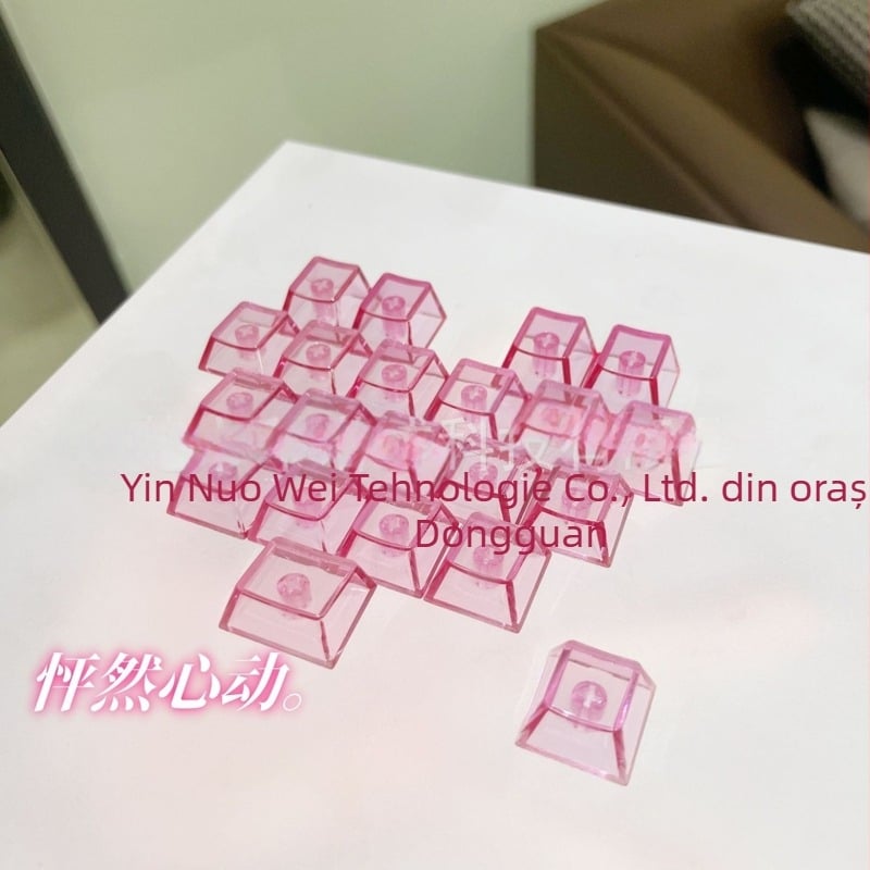 Capace de taste în formă de inimă, transparente, pentru tastatură mecanică, set de 21 taste, fără gravură, pentru switch-uri MX standard