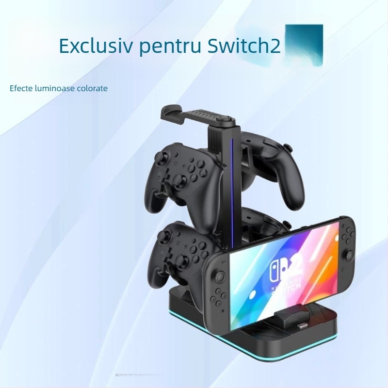 Switch2 Bază de Încărcare Portabilă și Suport pentru Căști, ABS, Model Sy-ns2-219-2, Depozitare și Încărcare, Compatibil SWITCH2