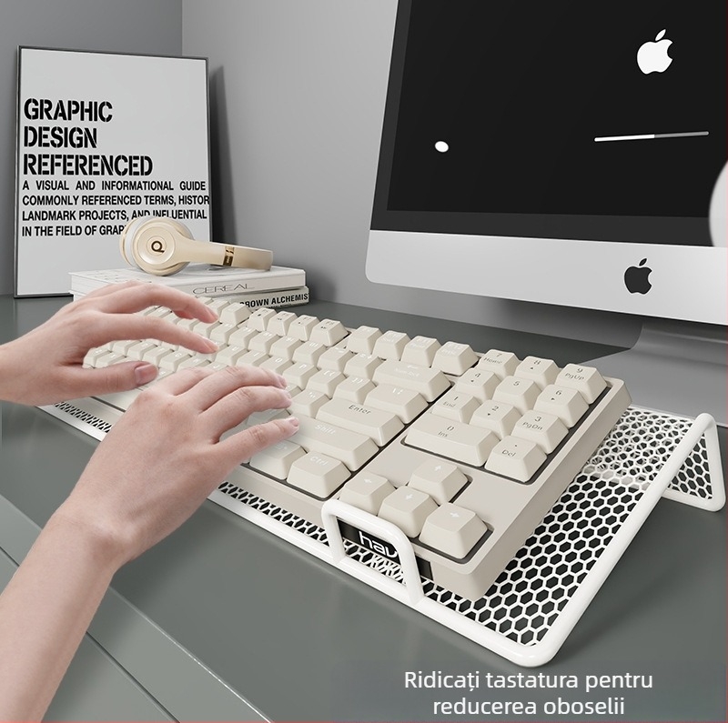 Suport de tastatură pentru birou, reglabil pe înălime și înclinare (aluminiu) • compatibil cu tastatura • multifuncțional • model 2225553962932996353