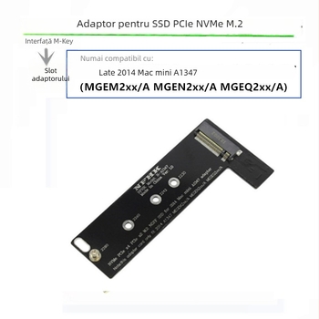 Card adaptor M.2 NVMe către A1347 pentru Apple Mac Mini (sfârșitul anului 2014)