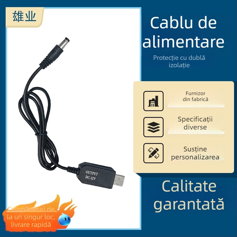 Xiongye cablu adaptor USB, ieșire 5V→9-12V, model 9V-12V, conector unic, interfață: altele
