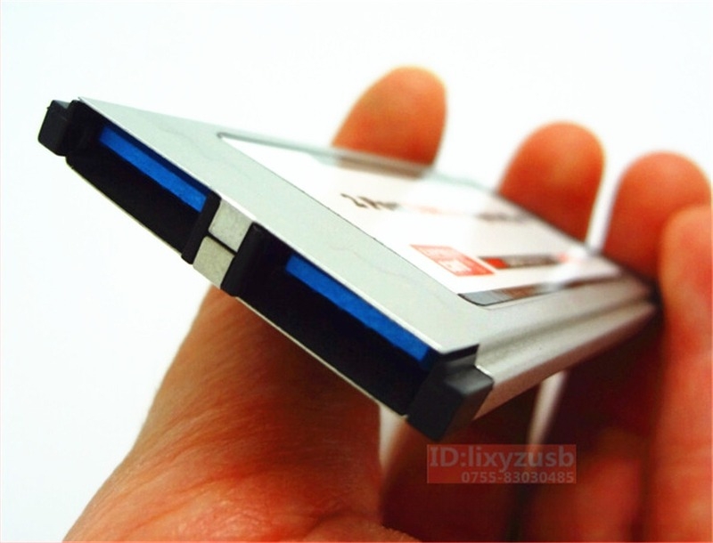 Cardă adaptor USB 3.0 pentru notebook, 2 porturi, ExpressCard 34mm