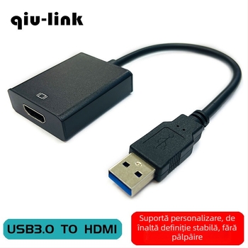Adaptor USB la HDMI cu driver, USB 3.2 Gen1, HDMI femelă, 1080p