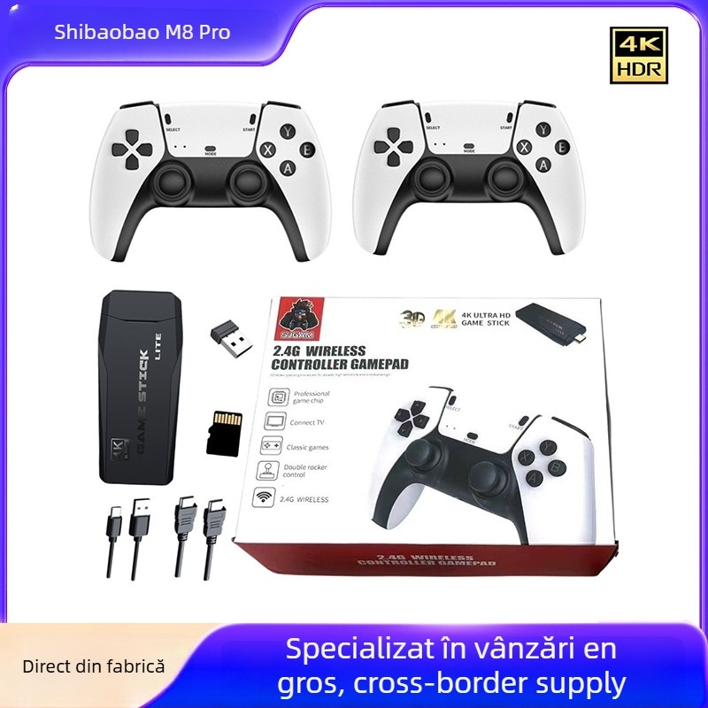 M8S consolă de jocuri nostalgică, 64GB, fără fir, pentru persoane de 12 ani și peste