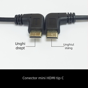 Cloud Outreach cablu Mini HDMI la HDMI, unghi de 90°, 1 m, conectori aurii, HDMI 1.4, cupru fără oxigen