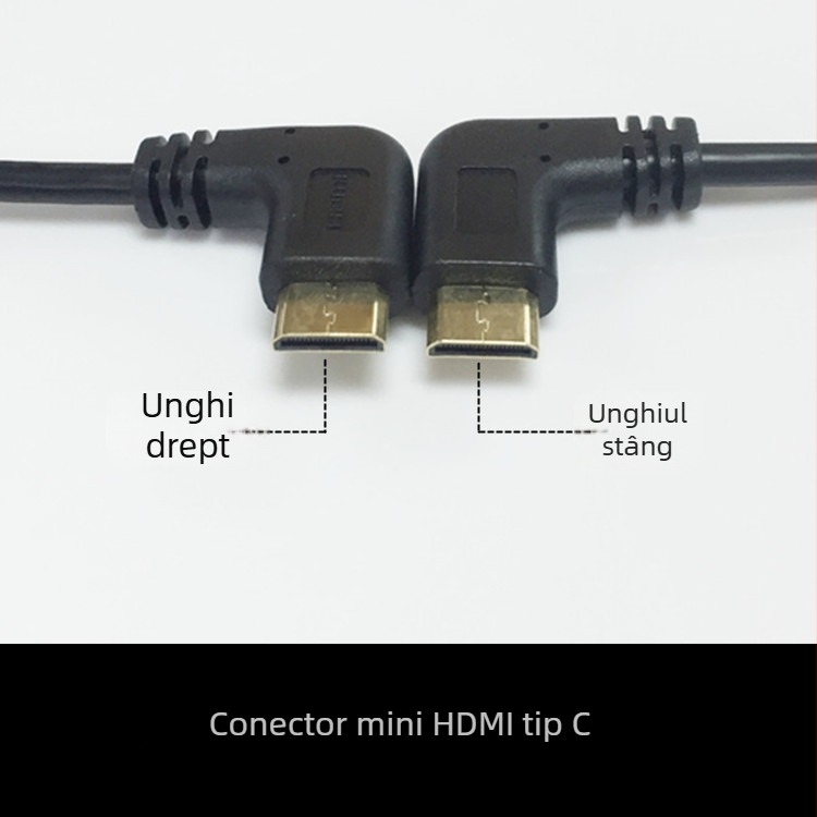 Cloud Outreach cablu Mini HDMI la HDMI, unghi de 90°, 1 m, conectori aurii, HDMI 1.4, cupru fără oxigen