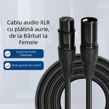 Cablu audio pentru microfon cu condensator, cablu echilibrat ecranat, conductori de cupru, miez din oțel acoperit cu cupru