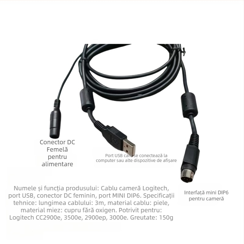 Cablu de cameră, 3 m, compatibil cu CC2900e/3500e/2900ep/3000e, OEM