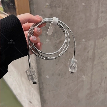 Carcasă protecție în formă de arc pentru încărcător Apple 17, cap de încărcare 20W, protecție împotriva rupturii cablului, epoxy cu formă de val
