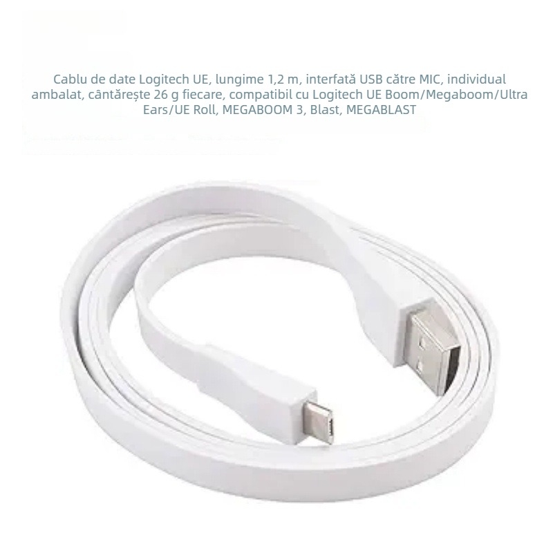 Cablu de alimentare/date pentru Ultimate Ears UE, Wonderboom și Boom 3 – fir de cupru pur, cupru fără oxigen, RoHS