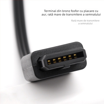 Cabl AV N64, conector cu trei rânduri, placat cu aur, cap spiral, miez din cupru pur, izolație PVC