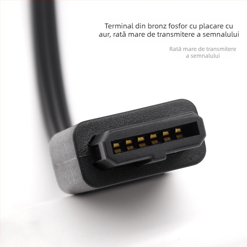Cabl AV N64, conector cu trei rânduri, placat cu aur, cap spiral, miez din cupru pur, izolație PVC