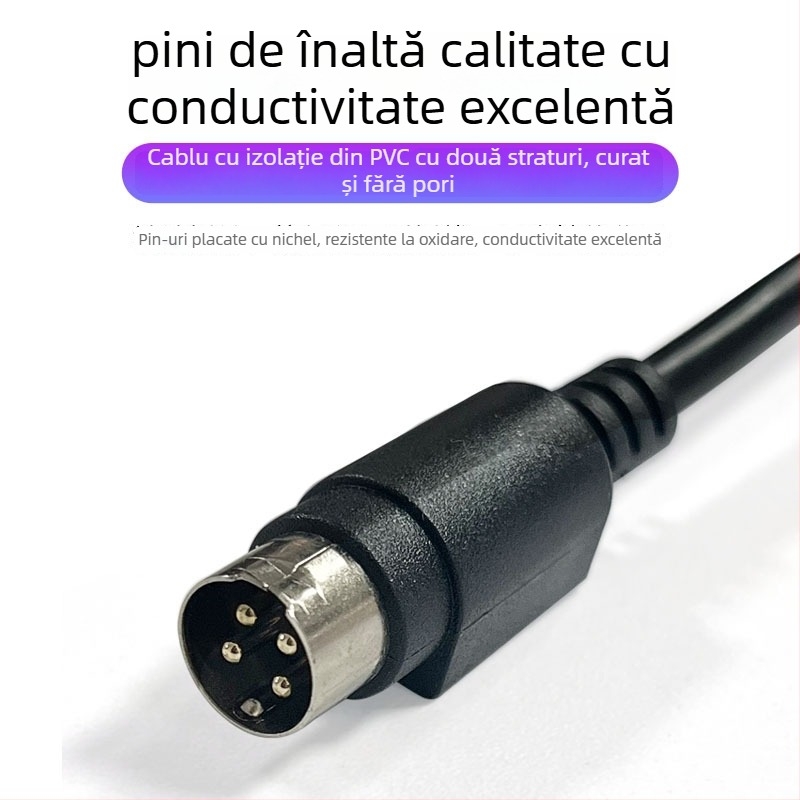 Cablu de alimentare și video cu conector aerian 4 pini, pentru camera de mers înapoi a camioanelor, cu pin de blocare și capăt de lipire, lungime 0.3–2 m