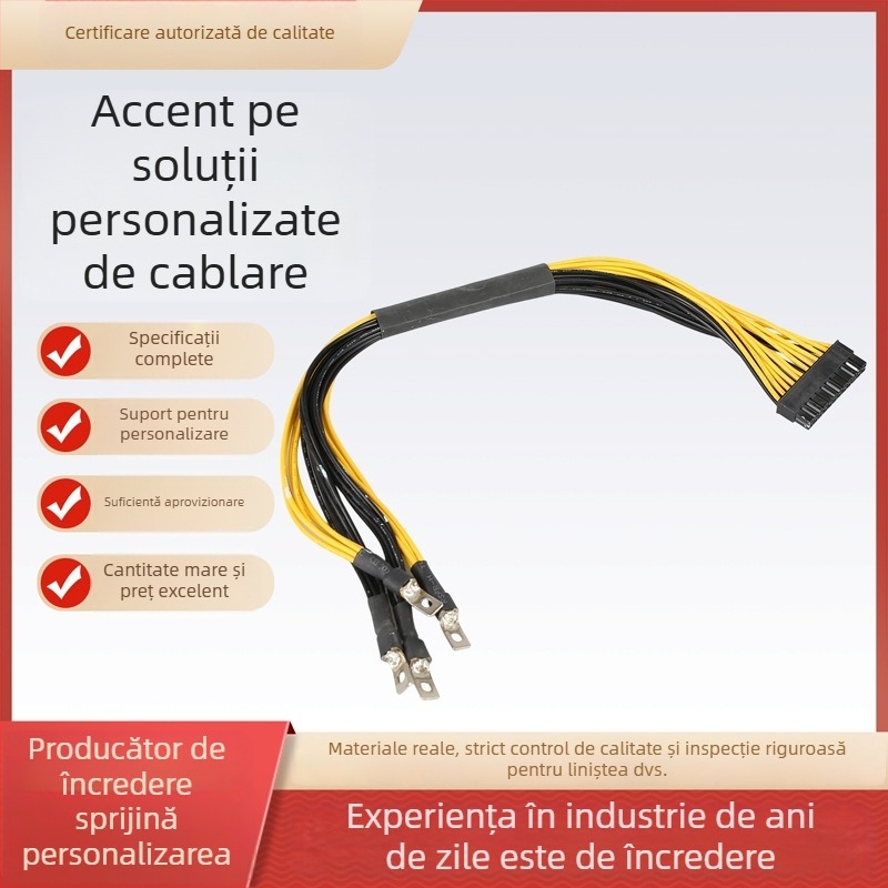 Cablu PCIe pentru mining rig, cablu extensor 8P la dual 8P, adaptor pentru placă video, personalizare disponibilă