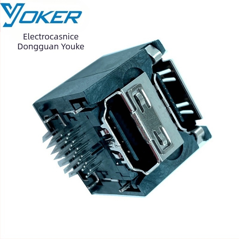 Conector HDMI feminin industrial cu LCP, dublu strat, 4K60Hz, compatibil HDMI 2.0, rezistent la temperatură înaltă