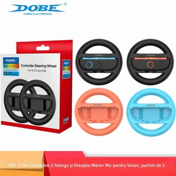 Volan de joc pentru consola Switch 2, cu mânerele stânga și dreapta, ABS, include 2 volane