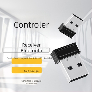 Receiver Bluetooth pentru gamepad — interfață USB; conectare Bluetooth directă; vibrații; compatibil PS5/PS4/Switch/PC; model M01