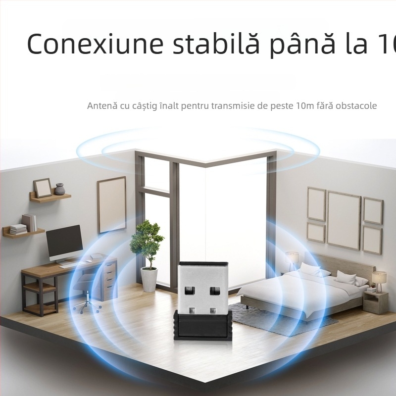 Receiver Bluetooth pentru gamepad — interfață USB; conectare Bluetooth directă; vibrații; compatibil PS5/PS4/Switch/PC; model M01