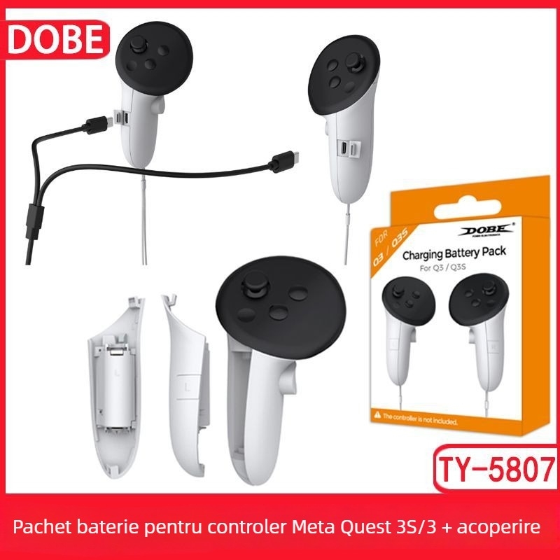 Capac baterie pentru mâner VR Meta Quest 3S (ABS, 2 buc., Compatibil cu OQ3S)